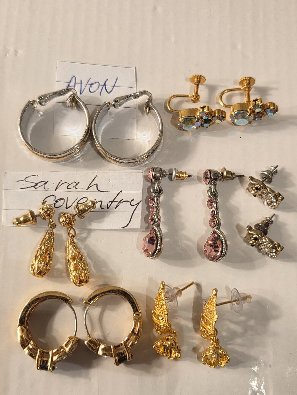 Gold And Silver Tones Earings Lot Avon Sara Cov